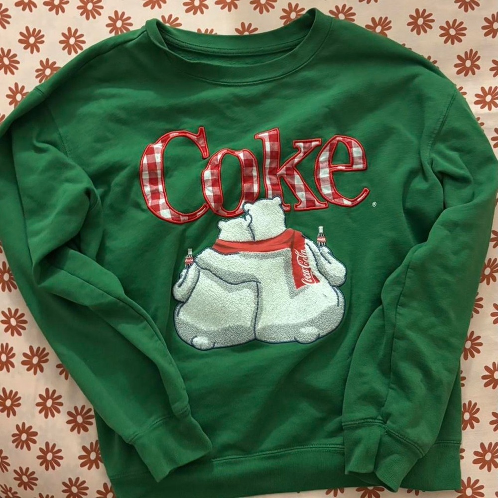Coke Green Sweatshirt with Polar Bears